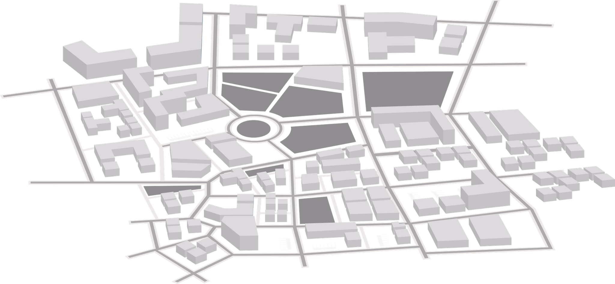 Isometric city map illustration