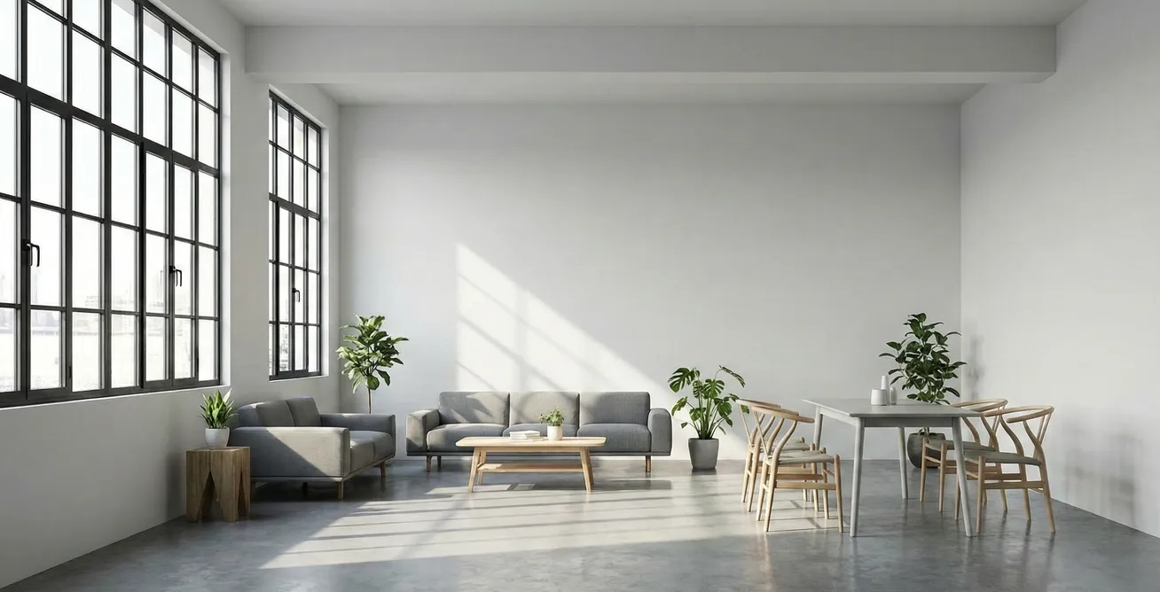Interior rendering example showing a furnished room